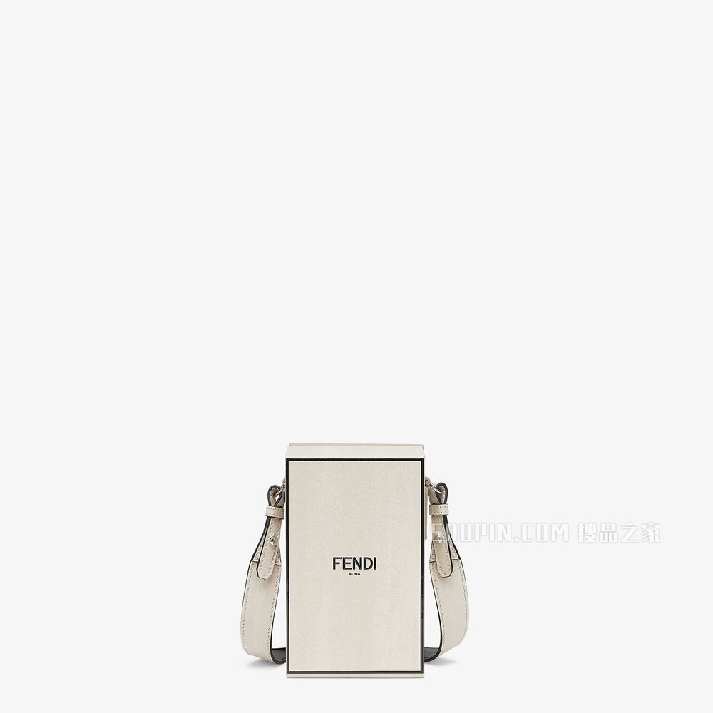 FENDI PACK盒子造型手袋 白色皮革手袋