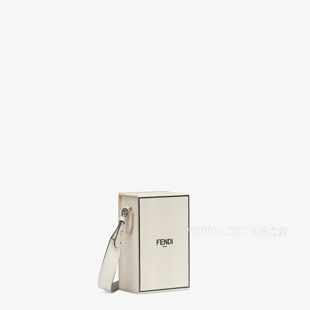 FENDI PACK盒子造型手袋 白色皮革手袋