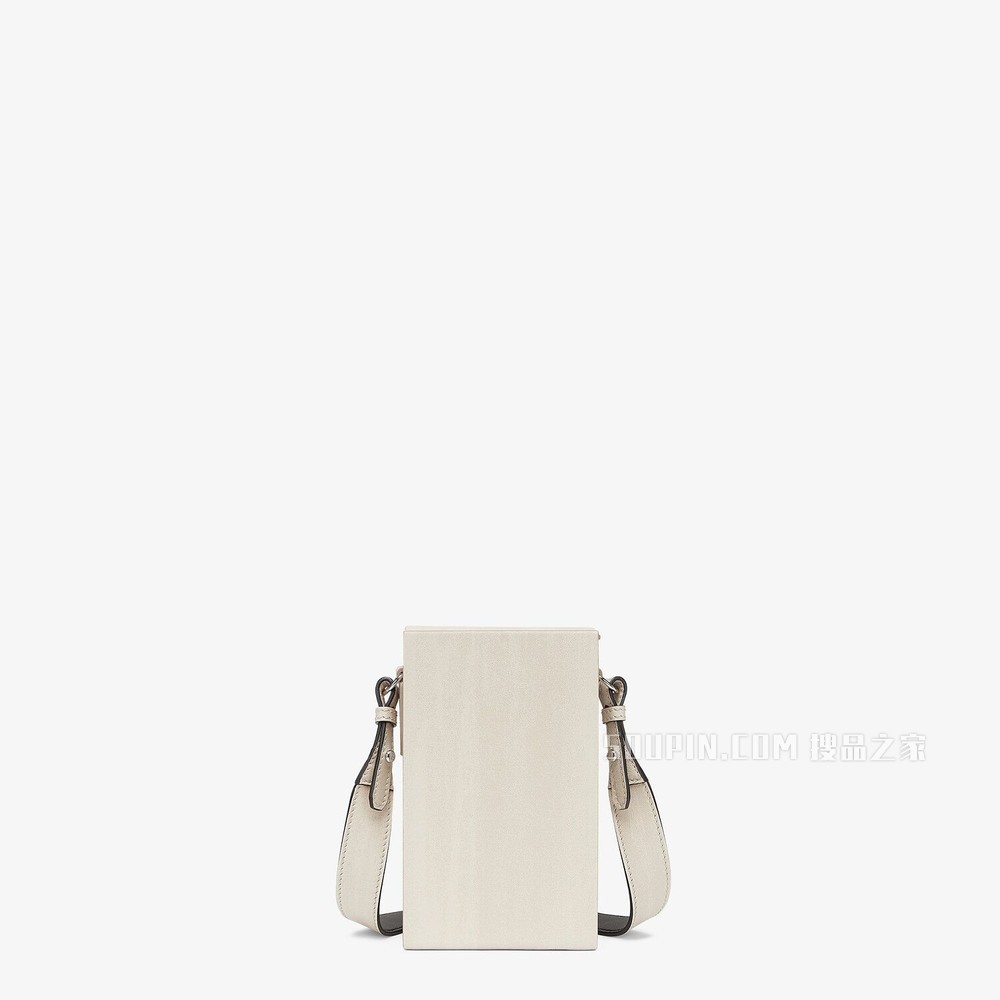 FENDI PACK盒子造型手袋 白色皮革手袋