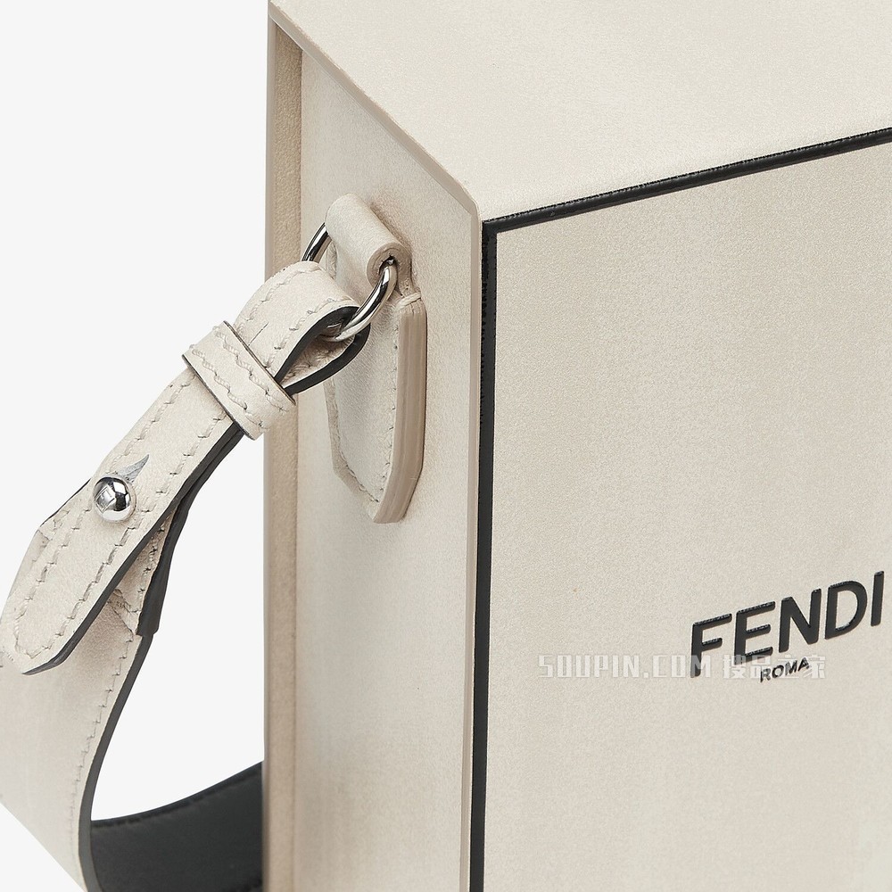 FENDI PACK盒子造型手袋 白色皮革手袋