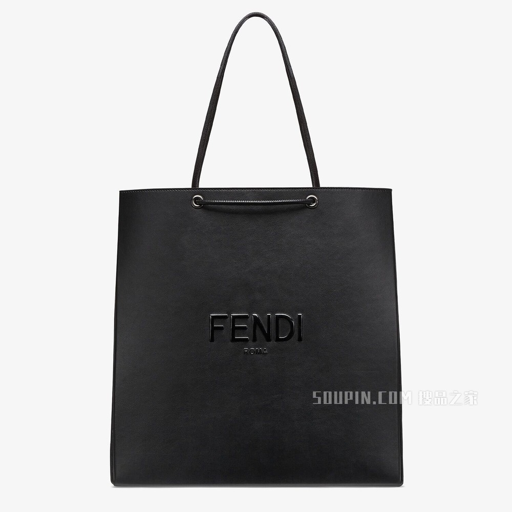 FENDI PACK中号购物袋 黑色皮革手袋