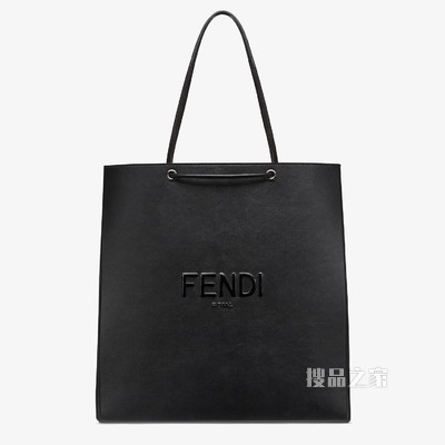 FENDI PACK中号购物袋 黑色皮革手袋