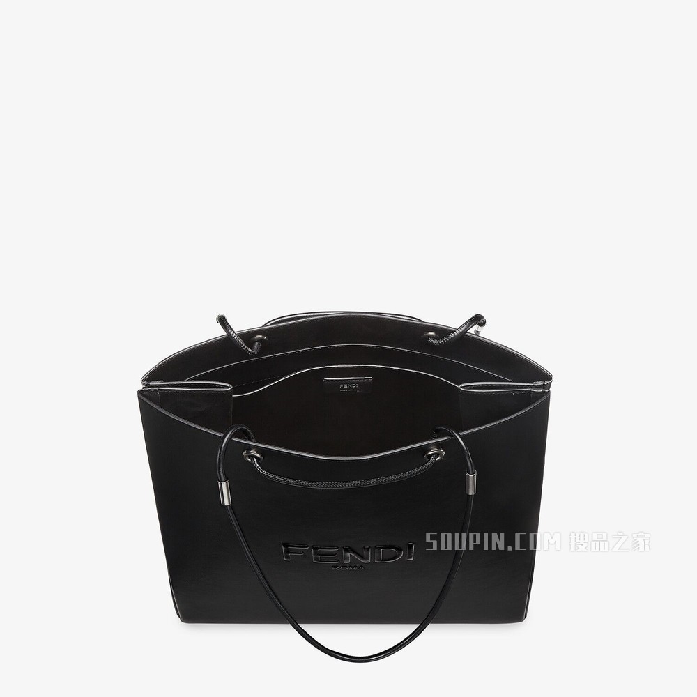 FENDI PACK中号购物袋 黑色皮革手袋