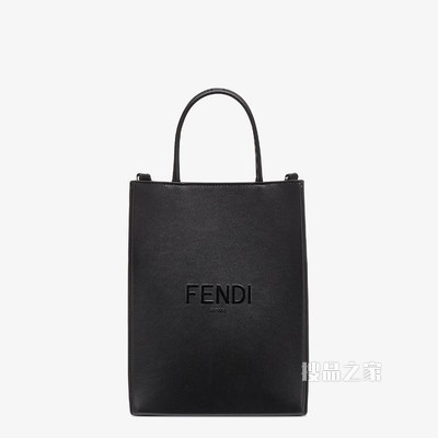 FENDI PACK小号购物袋 黑色皮革手袋