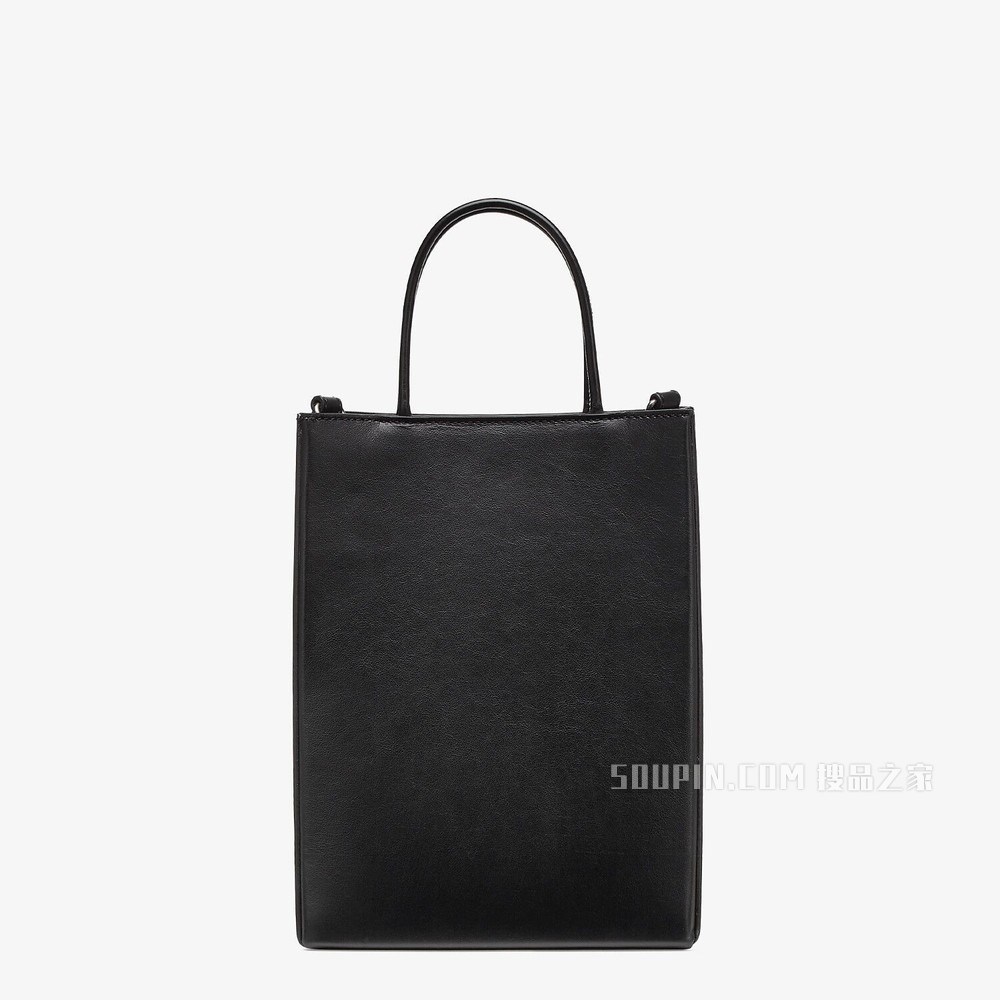 FENDI PACK小号购物袋 黑色皮革手袋
