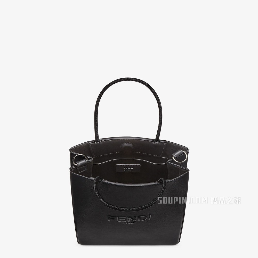 FENDI PACK小号购物袋 黑色皮革手袋