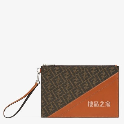 手拿包 棕色布料手袋