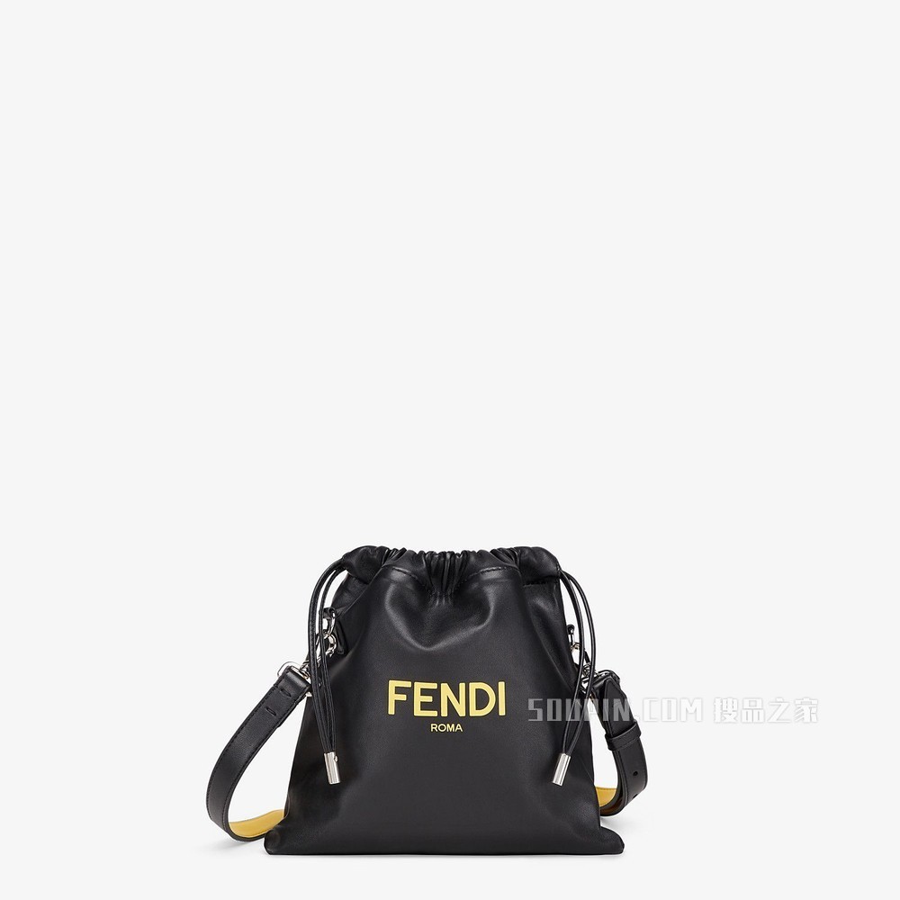 FENDI PACK小号手拿包 黑色纳帕皮革手袋