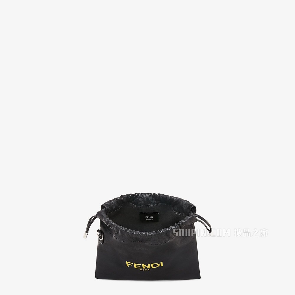 FENDI PACK小号手拿包 黑色纳帕皮革手袋