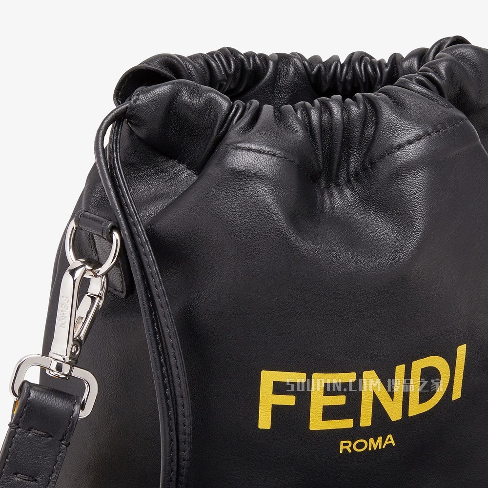 FENDI PACK小号手拿包 黑色纳帕皮革手袋