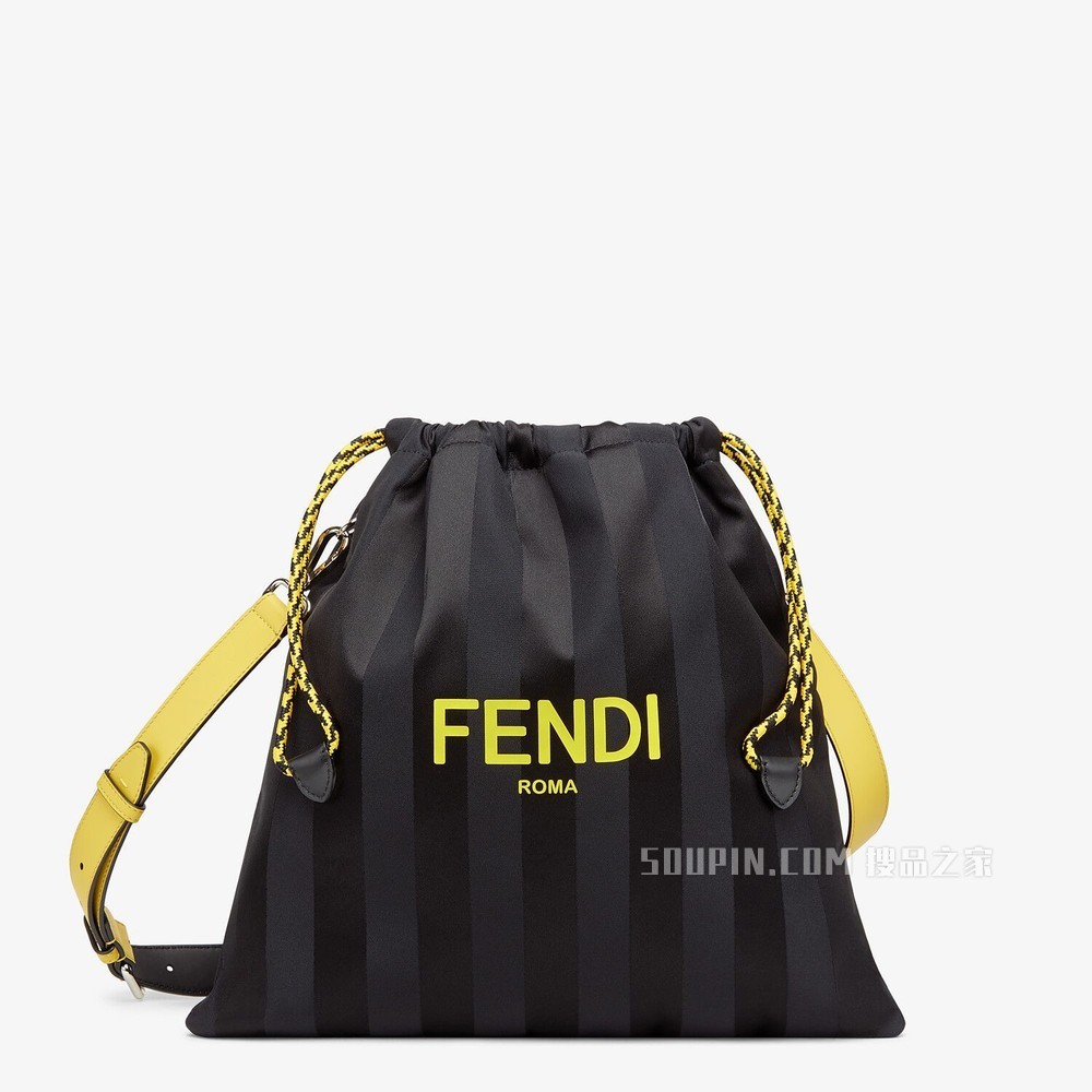 FENDI PACK中号手拿包 黑色尼龙手袋