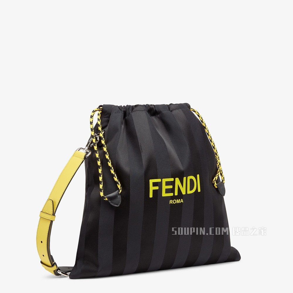 FENDI PACK中号手拿包 黑色尼龙手袋