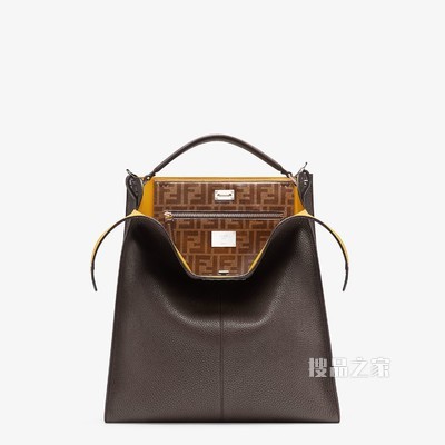 PEEKABOO X-LITE FIT 棕色皮革手袋
