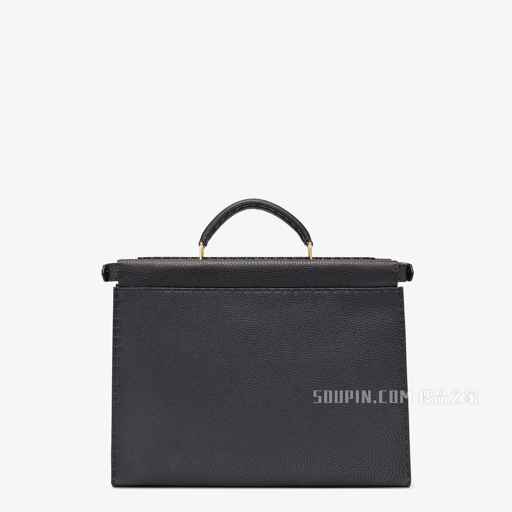 PEEKABOO FIT 黑色罗马皮革手袋