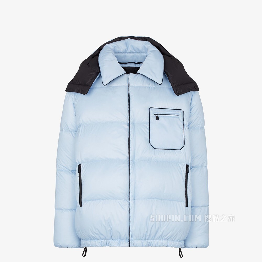 羽绒服 浅蓝色尼龙羽绒服