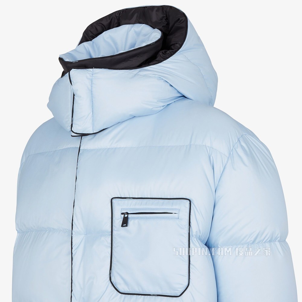羽绒服 浅蓝色尼龙羽绒服