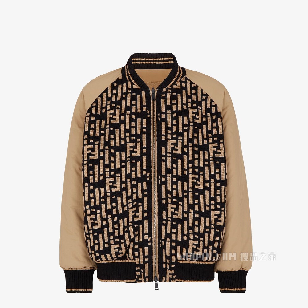 夹克 拼色尼龙针织飞行员夹克