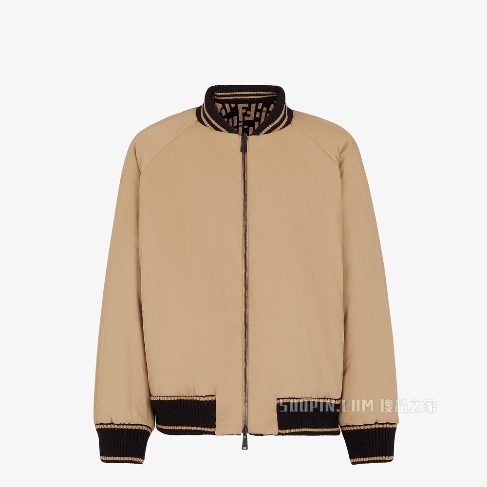夹克 拼色尼龙针织飞行员夹克
