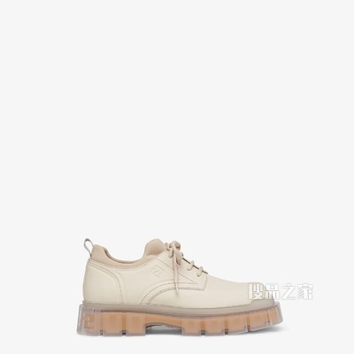 FENDI FORCE 米色皮革系带鞋