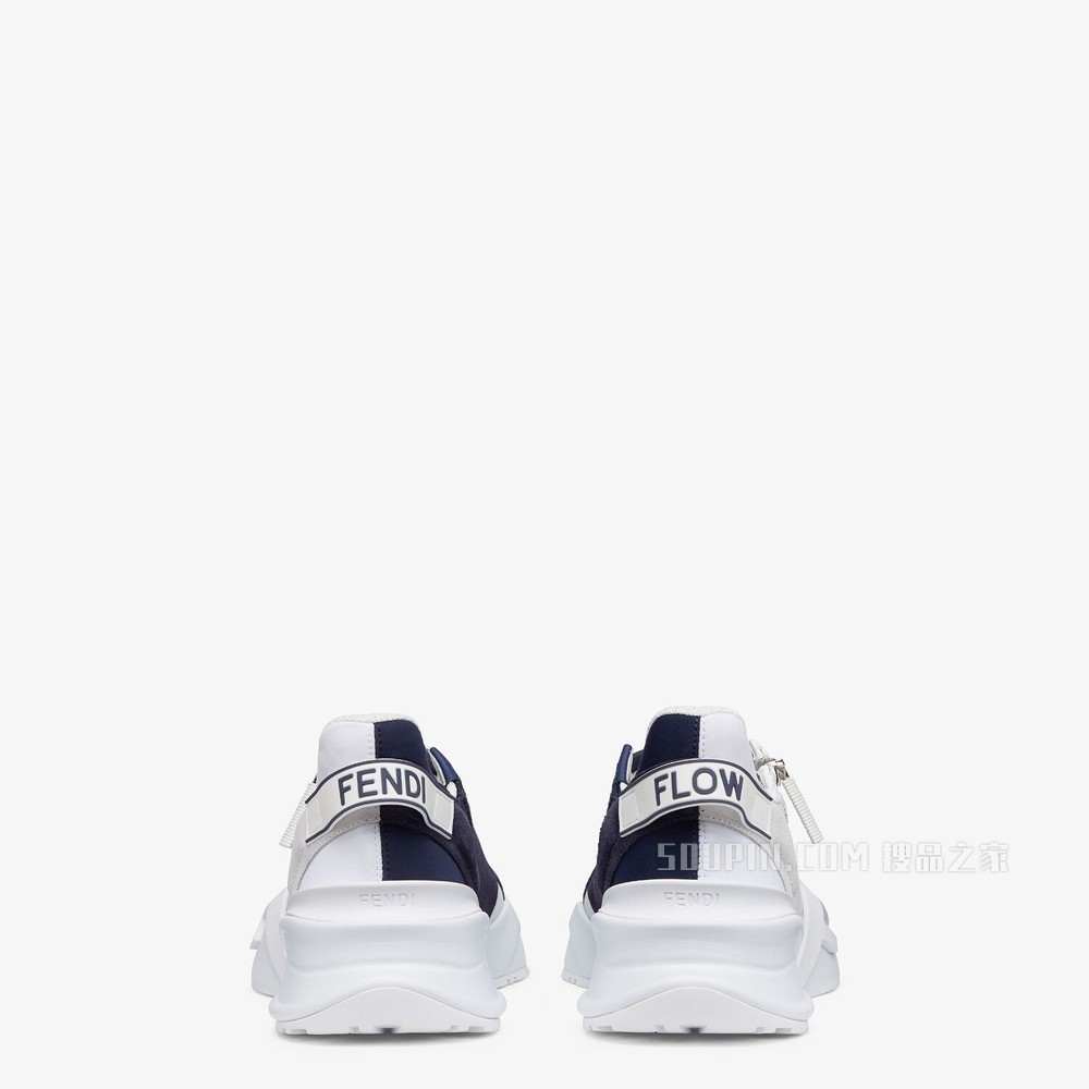 FENDI FLOW 白色麂皮低帮鞋