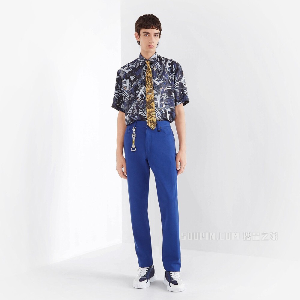 FENDI FLOW 白色麂皮低帮鞋