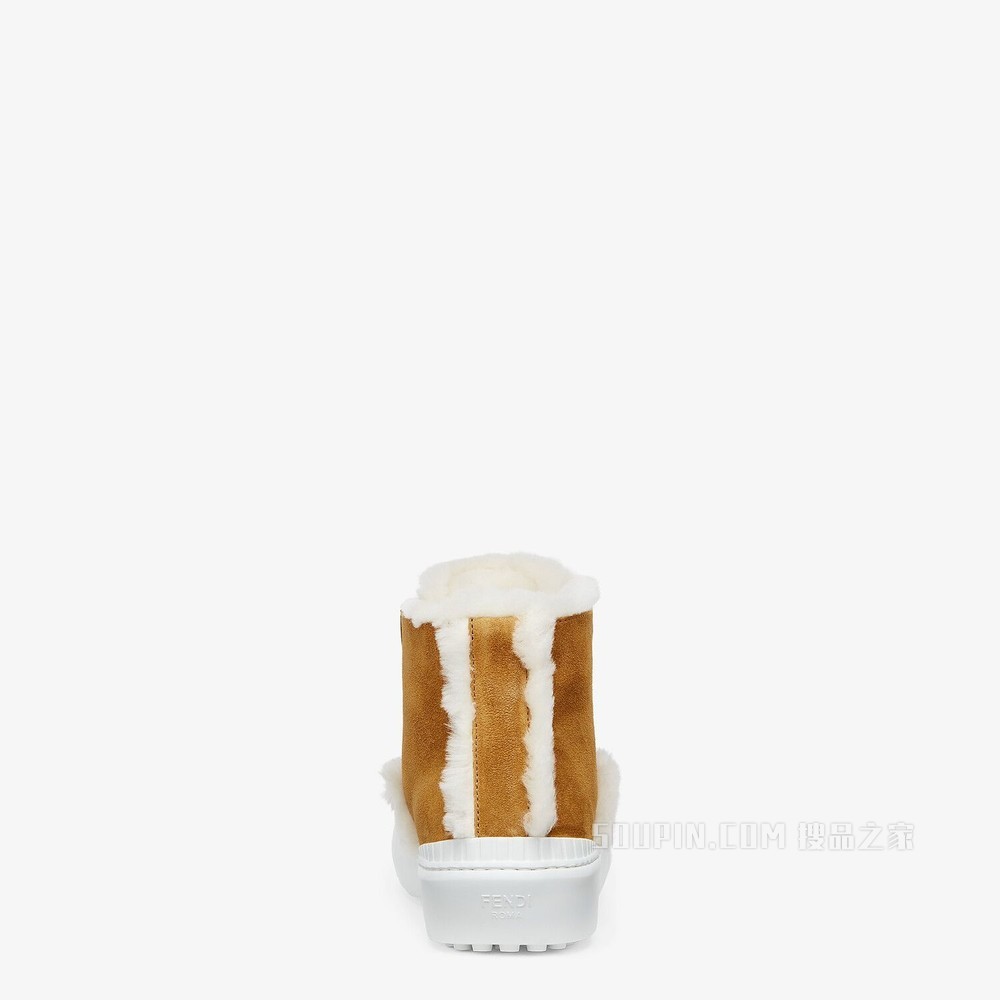 FENDI FORCE 黄色麂皮高帮鞋