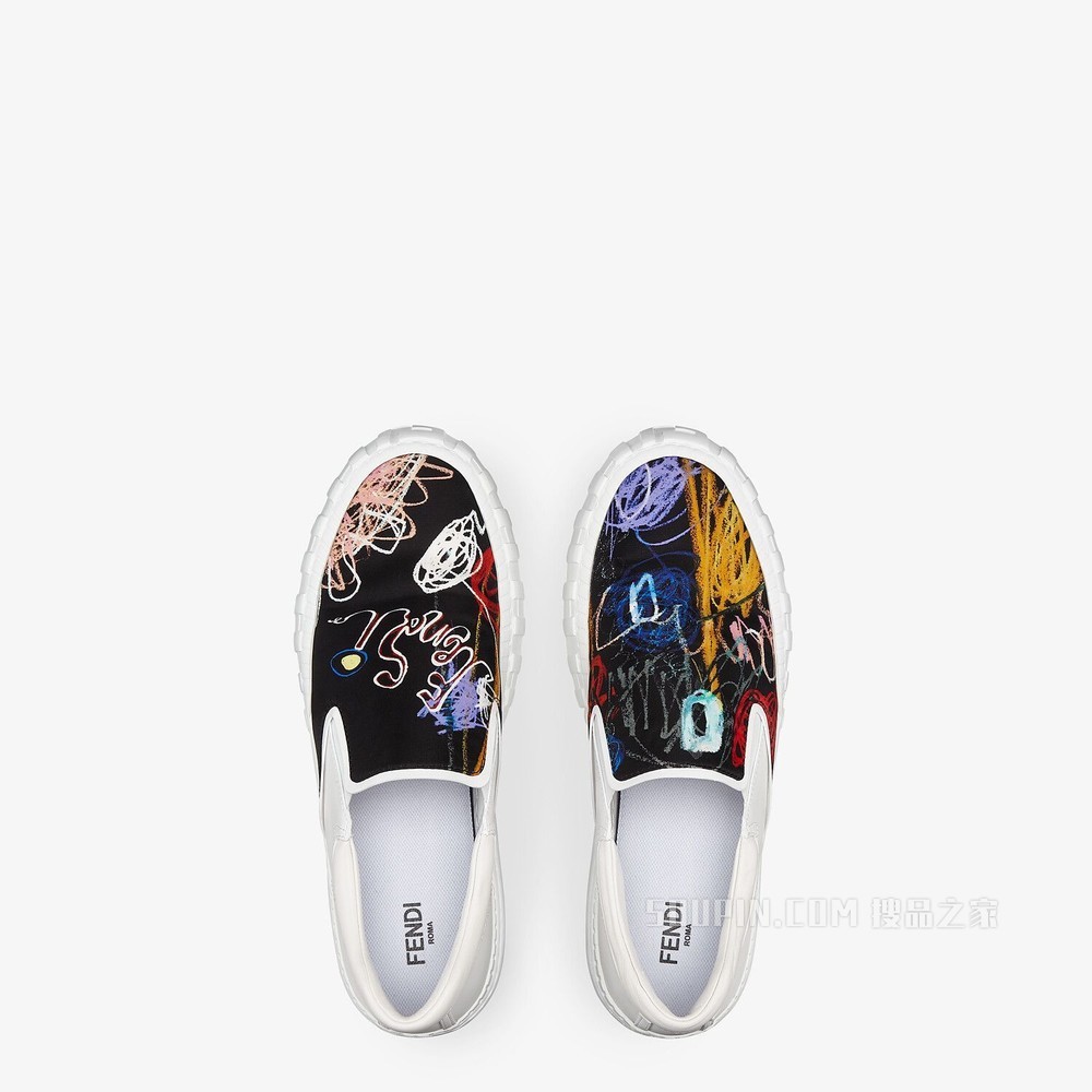 FENDI FORCE 拼色尼龙低帮鞋