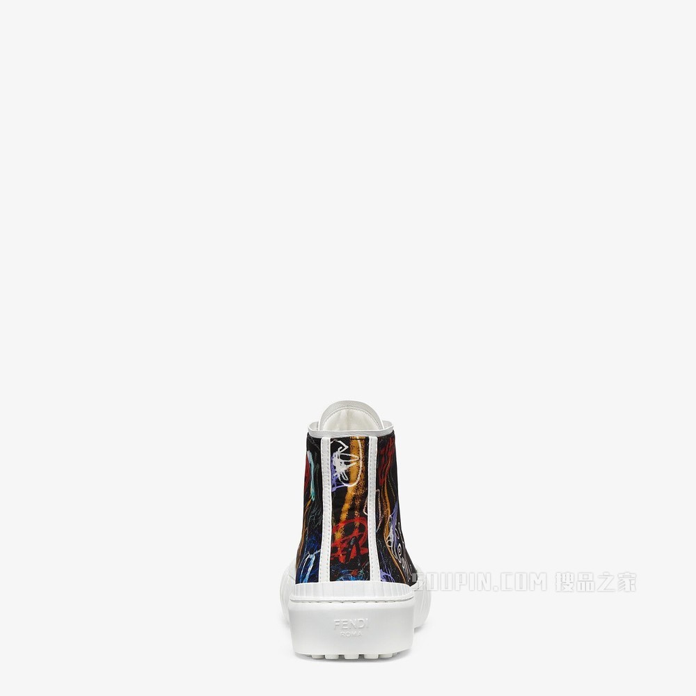 FENDI FORCE 拼色尼龙高帮鞋