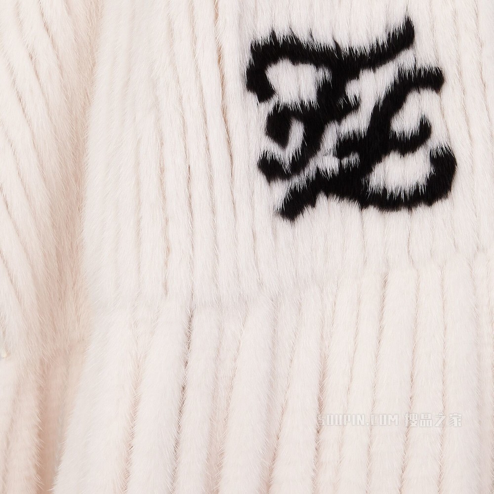 披肩 白色貂皮披肩