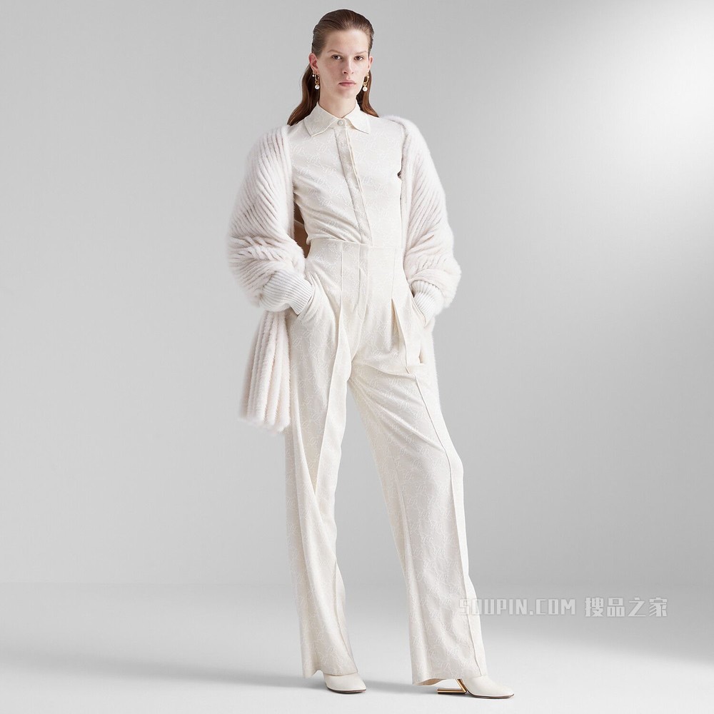 披肩 白色貂皮披肩