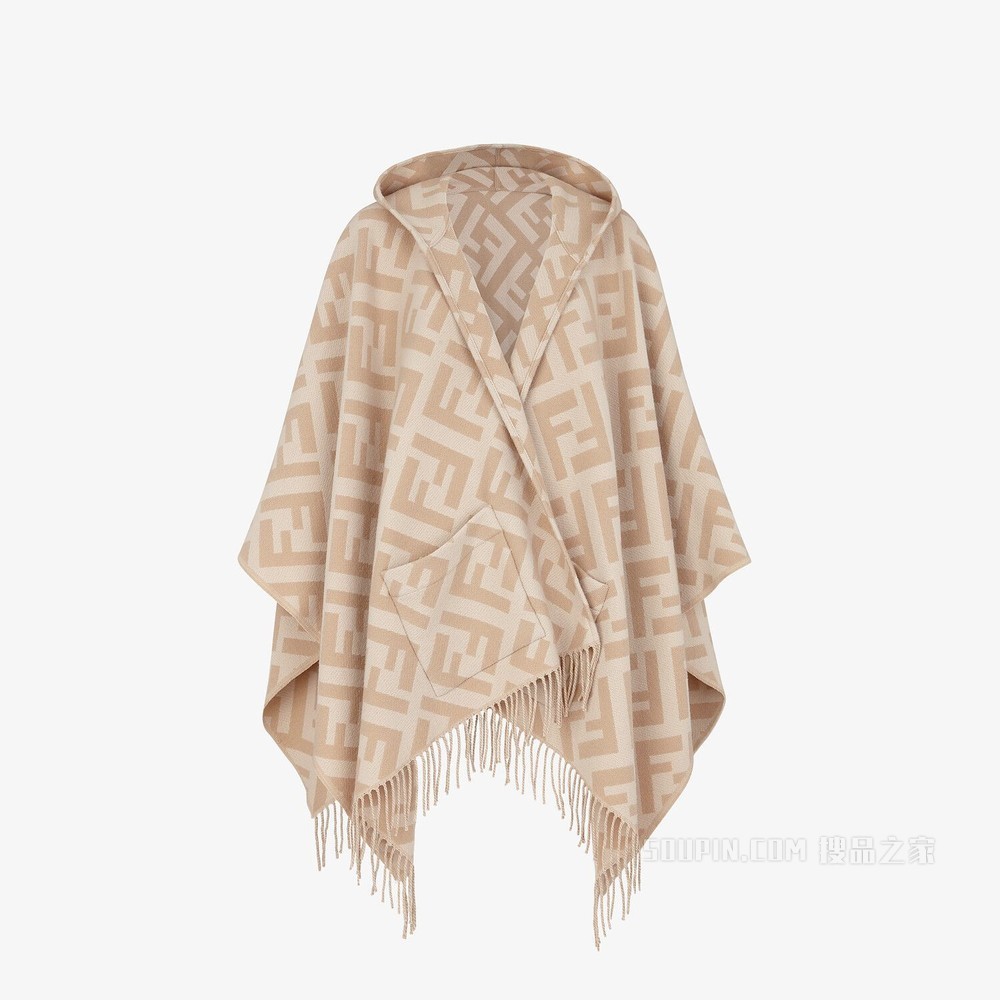 斗篷 米色羊绒斗篷