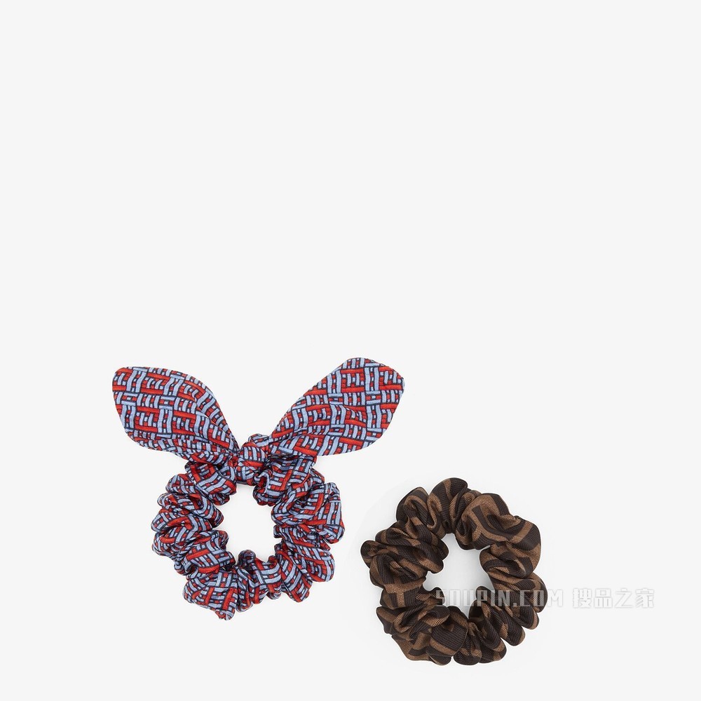 松紧发带 浅蓝色桑蚕丝松紧发带两件套