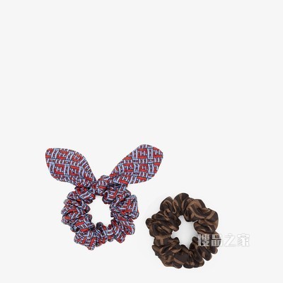 松紧发带 浅蓝色桑蚕丝松紧发带两件套