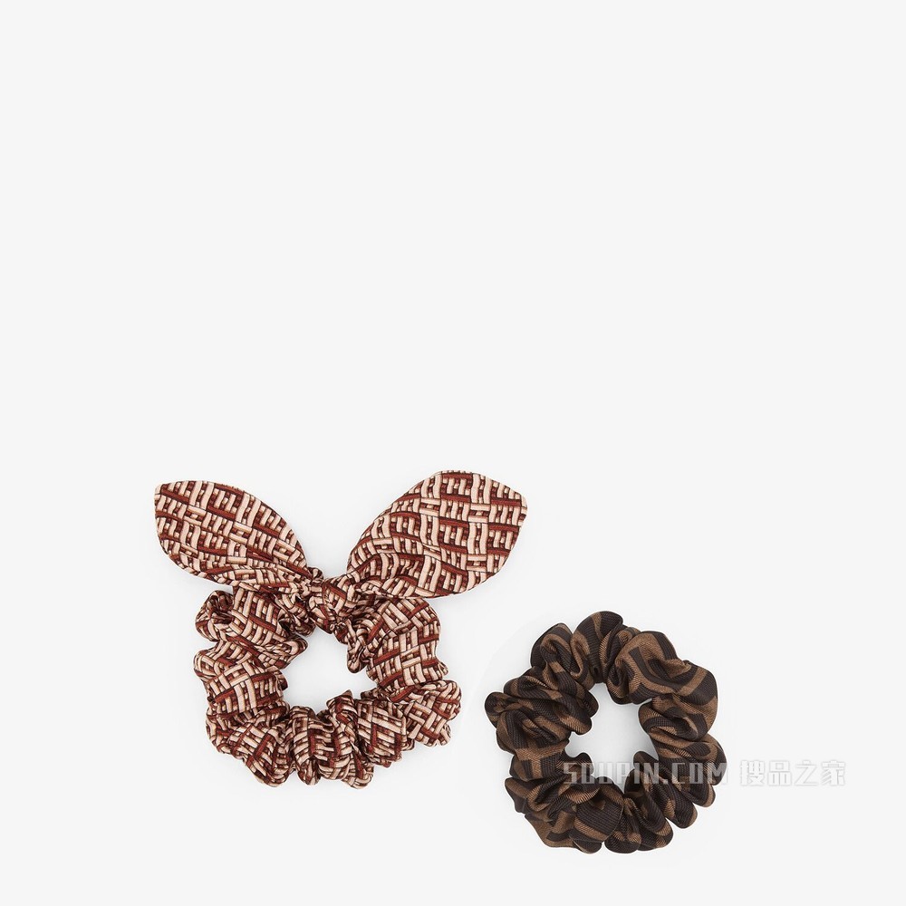 松紧发带 粉红色桑蚕丝松紧发带双件套