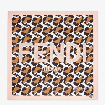 FENDI ROMA围巾 拼色桑蚕丝围巾