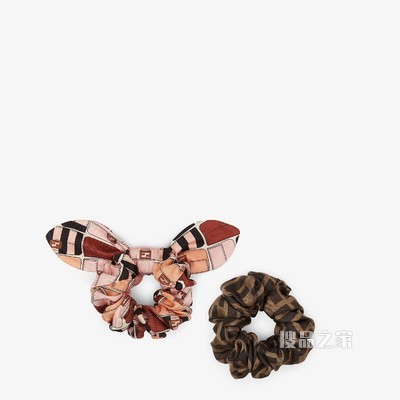 松紧发带 拼色桑蚕丝发带两件装