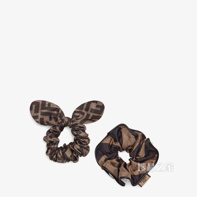 松紧发带 棕色桑蚕丝松紧发带两件套