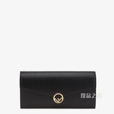 链带长款皮夹 黑色皮夹
