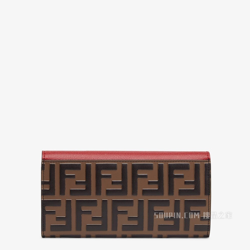 链带长款皮夹 红色皮夹