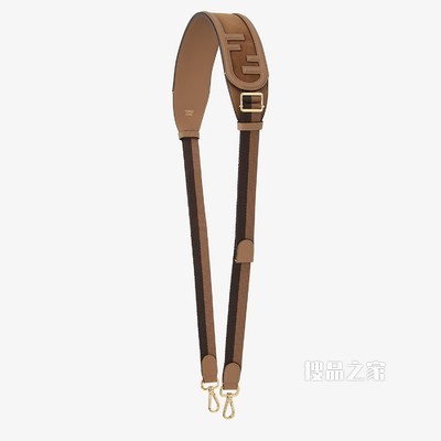STRAP YOU 棕色皮革和麂皮肩带