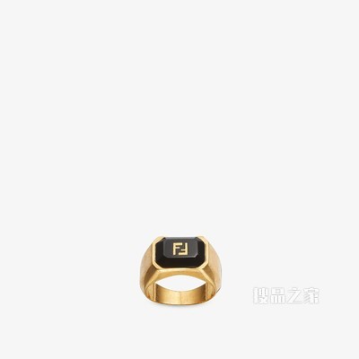 FF缟玛瑙戒指 金色戒指