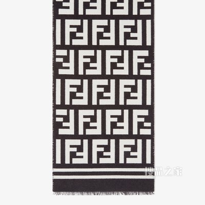 围巾 黑色羊毛真丝围巾