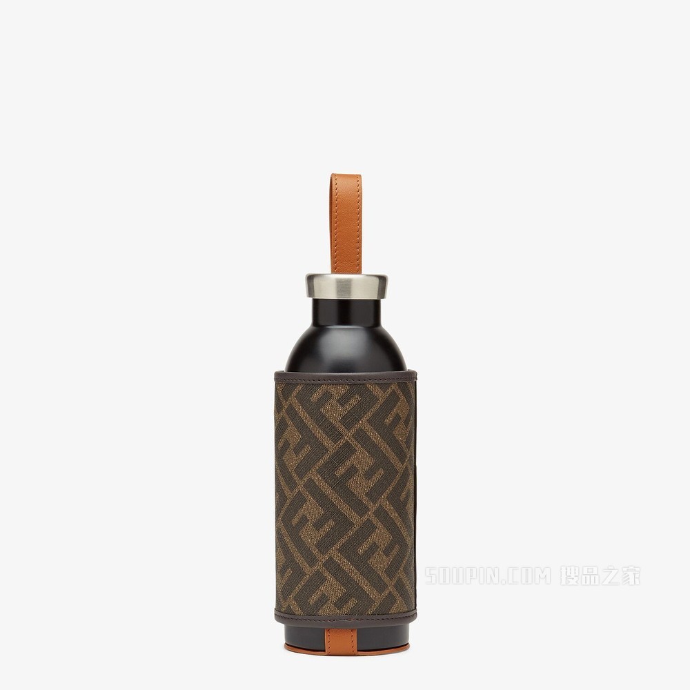 水壶 24Bottles®保暖瓶，配棕色布料瓶套