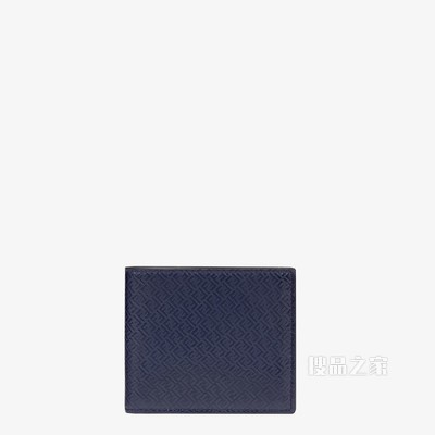 皮夹 蓝色皮质双折钱包