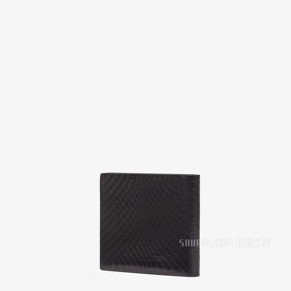 皮夹 黑色水蛇皮双折皮夹