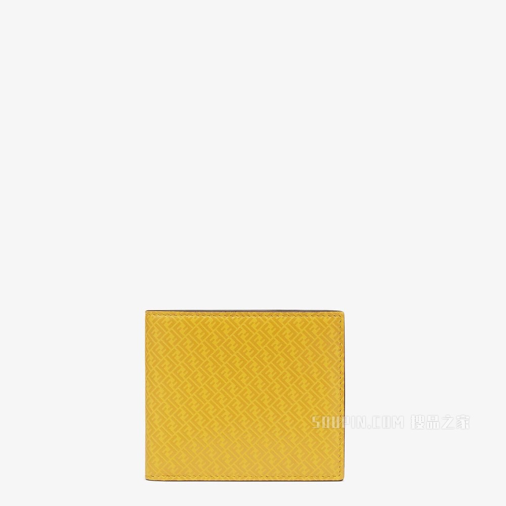 皮夹 黄色皮质双折钱包