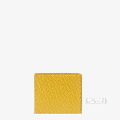 皮夹 黄色皮质双折钱包