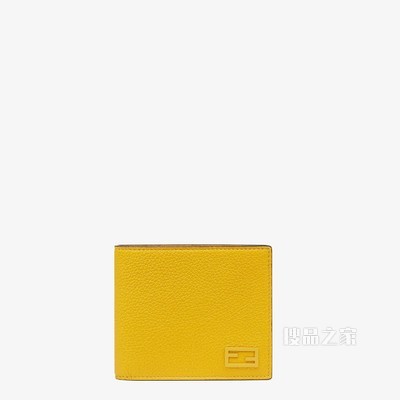 皮夹 黄色皮质双折钱包