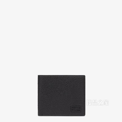 皮夹 黑色皮质双折钱包