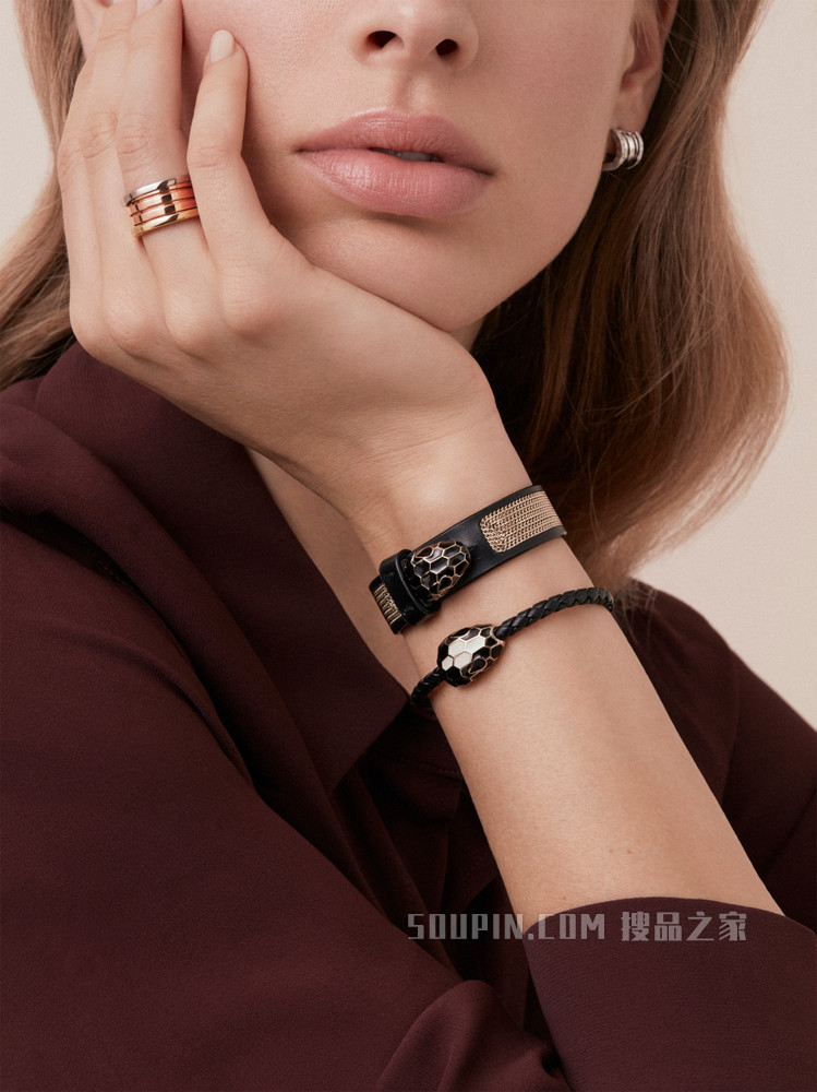 Serpenti Forever 皮革手镯